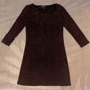 Glitter Festive Long Sleeve Mini Dress